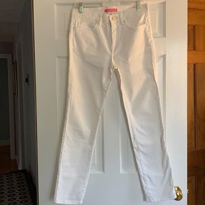 Lilly Pulitzer white jeans.